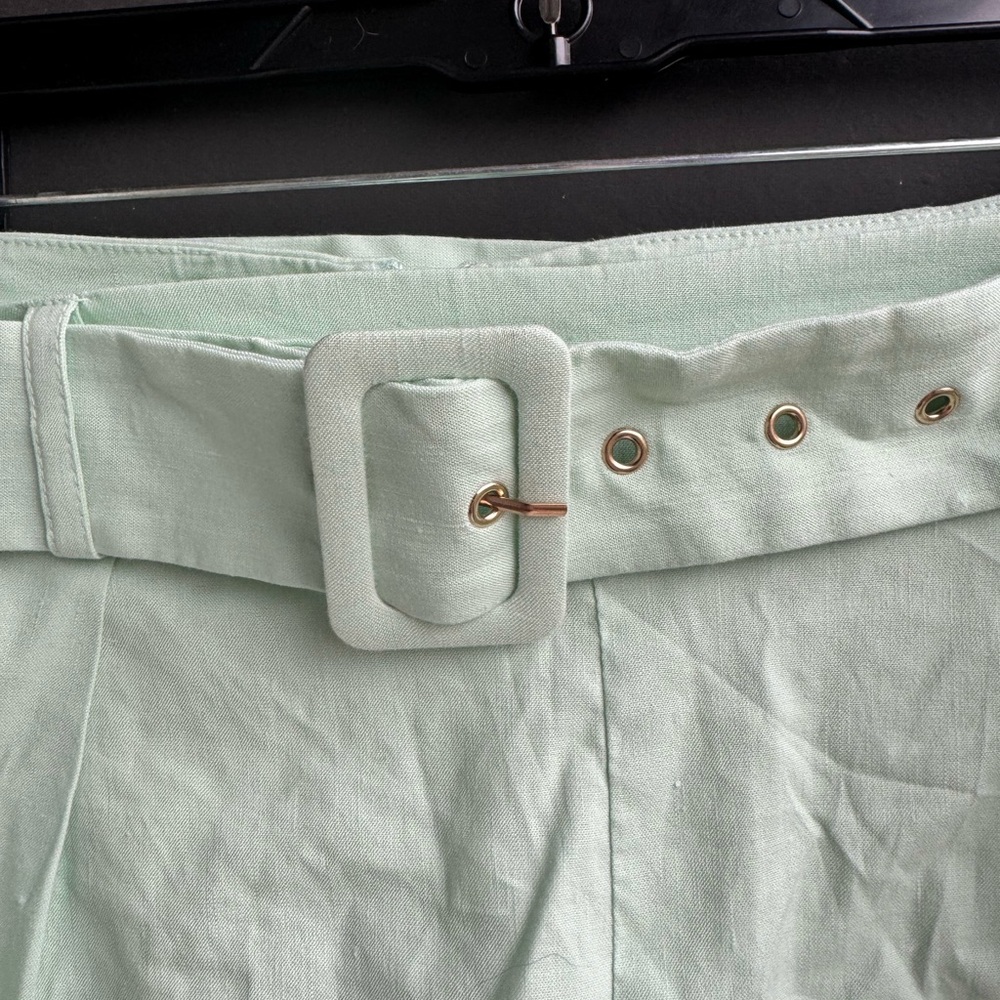 Mint Green S’EDGE Belted Shorts - Picture 2 of 5